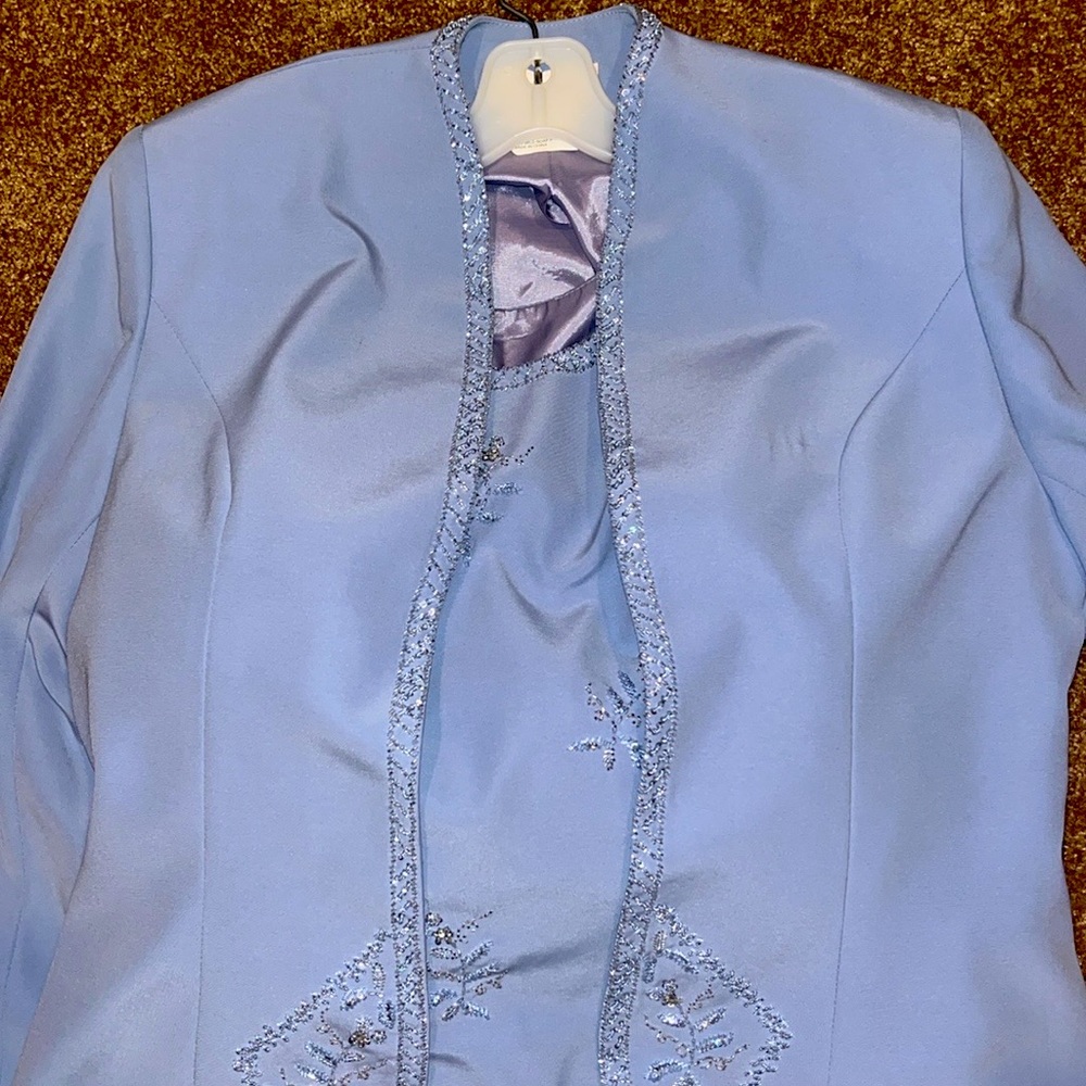 Landa long formal dress with matching jacket.